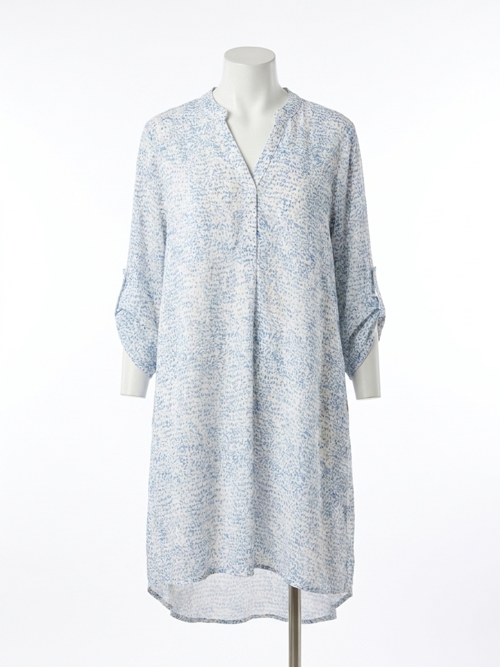 NEW CHARLIE B 3/4 sleeve henley dress in tide